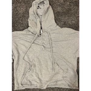 Grey Cris Cross Hollister Sweatshirt